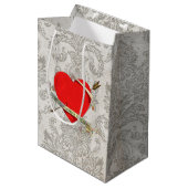  Valentijn 1901 - Hoofdfunctie met lint en Pijl Medium Cadeauzakje (Voorkant Gekanteld)