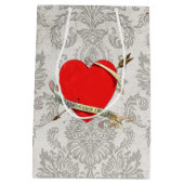 Valentijn 1901 - Hoofdfunctie met lint en Pijl Medium Cadeauzakje (Achterkant)