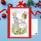 Valentijn 1915 Dansjongen en meisje Feestdagenkaart