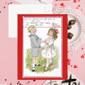 Valentijn 1915 Dansjongen en meisje Feestdagenkaart