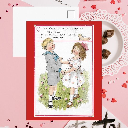  Valentijn 1915 Dansjongen en meisje Feestdagenkaart