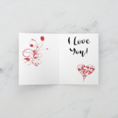 Valentijn 1 hart, Valentijn kaart, AI gegenereerd, Bedankkaart (Binnen)