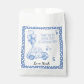 Valentijn 1e Verjaardag Blauwe Ballon en Auto Bedankzakje (Voorkant)