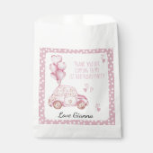 Valentijn 1e Verjaardag Roze Ballon en Auto Bedankzakje (Voorkant)