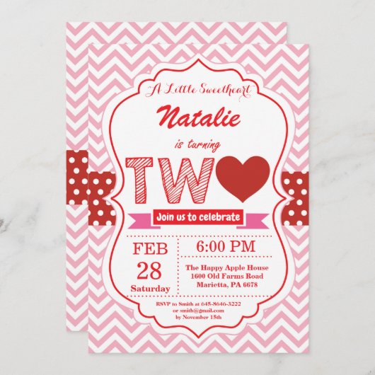 Valentijn 2e verjaardag Kleine Lieverd Kaart (Voorkant / Achterkant)