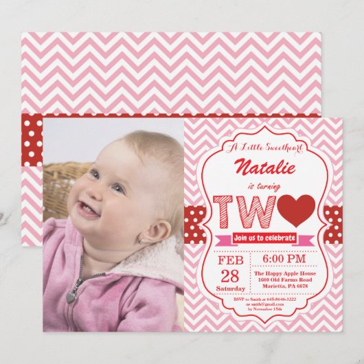 Valentijn 2e verjaardag Kleine Lieverd Kaart (Voorkant / Achterkant)