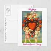 Valentijn 3 Cupido's en rode harten Feestdagenkaart (Voorkant / Achterkant)