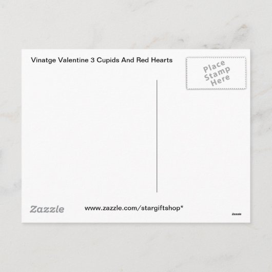  Valentijn 3 Cupido's en rode harten Feestdagenkaart (Achterkant)