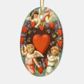 Valentijn 3 Cupids en rode harten Keramisch Ornament (Links)