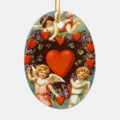 Valentijn 3 Cupids en rode harten Keramisch Ornament (Achterkant)