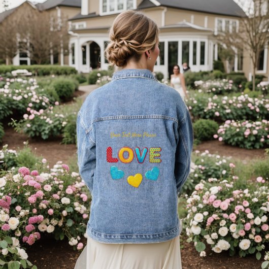 Valentijn 3D mengen en aanpassen Denim Jacket (Huwelijk Achterkant)
