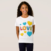 Valentijn 3D mengen en KINDEREN aanpassen T-shirt (Voorkant volledig)