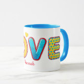 Valentijn 3D-mix en PERSONALISEERDE NAAM aanpassen Mok (Voorkant rechts)