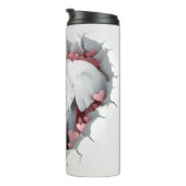 Valentijn 3D Mom & Baby Elephants Tumbler Wrap Thermosbeker (Geroteerd rechts)