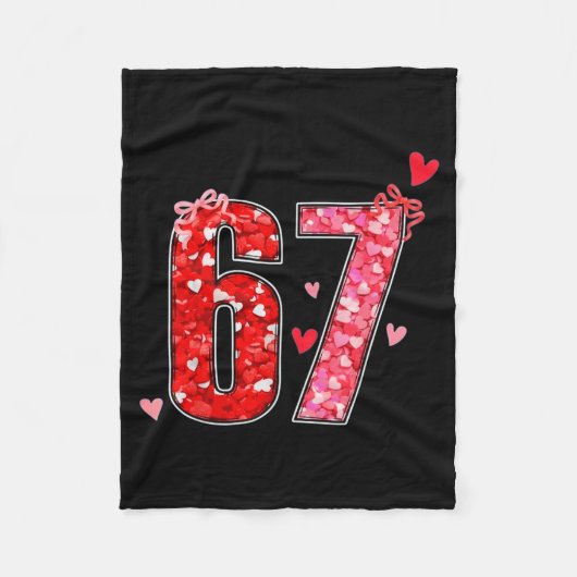 Valentijn 67 Zes Zeven Grappige Uitspraak Virale M Fleece Deken (Voorkant)