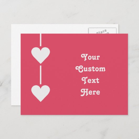 Valentijn Aangepast briefkaart hart (Voorkant / Achterkant)