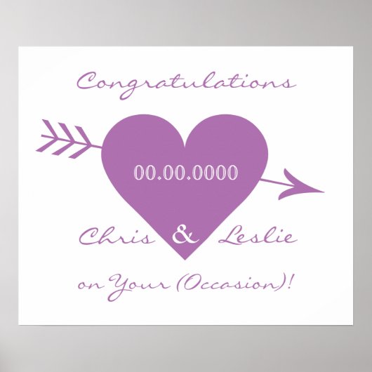 Valentijn Aangepaste bruiloft/poster verjaard Poster (Voorkant)