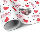 Valentijn aangepaste foto liefde hart xoxo op wit cadeaupapier (Rol Hoek)