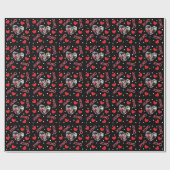 Valentijn aangepaste foto liefde hart xoxo op zwar cadeaupapier (Vlak)