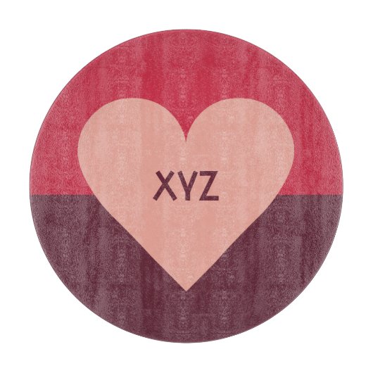 Valentijn Aangepaste monogram snijbord voor harten Snijplank (Voorkant)