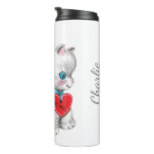  Valentijn, aangepaste naam tumbler Thermosbeker (Geroteerd rechts)