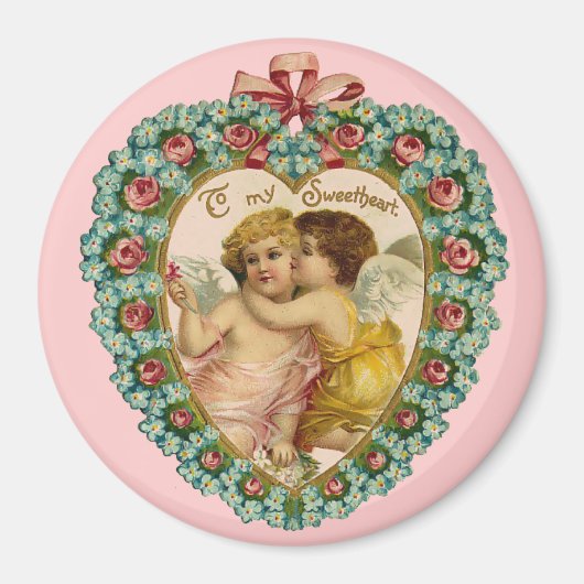 Valentijn Aanhankelijke Cherubs Magneet (Voorkant)