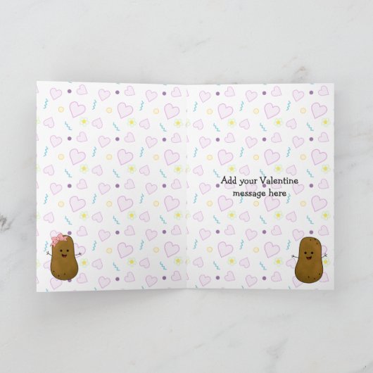 Valentijn Aardappel Gepersonaliseerd Feestdagen Kaart (Binnen)