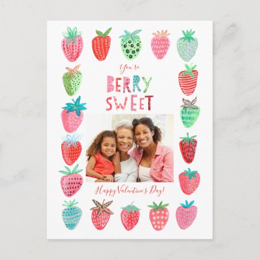 Valentijn | Aardbei | BRIEFKAART (Voorkant)