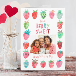 Valentijn | Aardbeien | WENSKAART Feestdagen Kaart