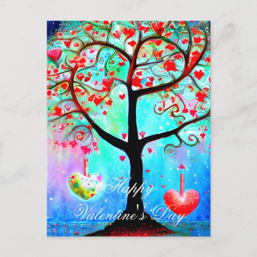 valentijn abstracte hartboom briefkaart (Voorkant)