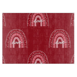 Valentijn achtergrond met hartenliefde snijplank