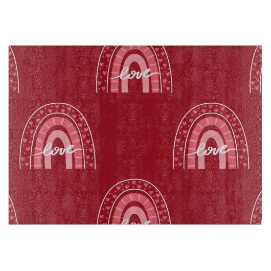 Valentijn achtergrond met hartenliefde snijplank (Voorkant)