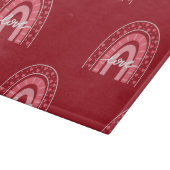 Valentijn achtergrond met hartenliefde snijplank (Hoek)