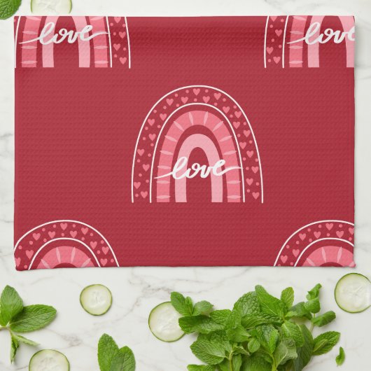 Valentijn achtergrond met hartenliefde theedoek (Gevouwen)