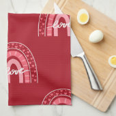 Valentijn achtergrond met hartenliefde theedoek (Quarter Fold)