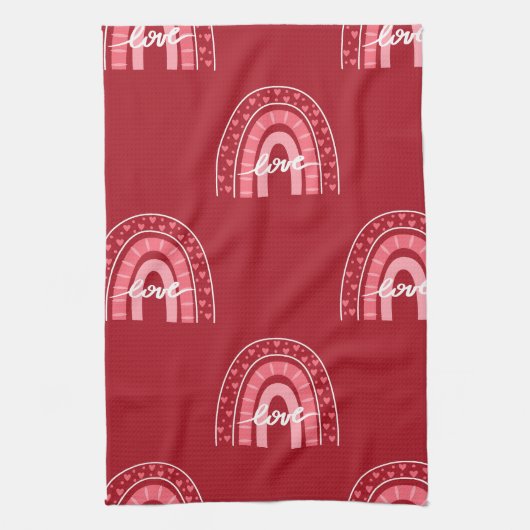 Valentijn achtergrond met hartenliefde theedoek (Verticaal)