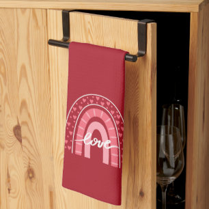 Valentijn achtergrond met hartenliefde theedoek