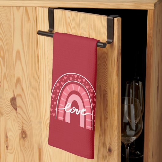 Valentijn achtergrond met hartenliefde theedoek (Derde Gevouwen)