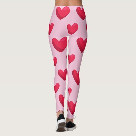 Valentijn achtergrond met hartliefde leggings (Achterkant)