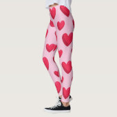 Valentijn achtergrond met hartliefde leggings (Links)
