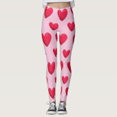 Valentijn achtergrond met hartliefde leggings (Voorkant)