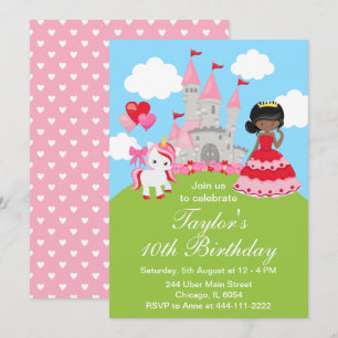 Valentijn African American Princess Birthday Kaart