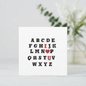 valentijn alfabet ik hou van jou feestdagenkaart (Staand voorkant)