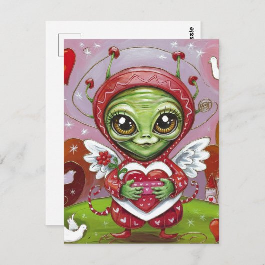 Valentijn-alien Briefkaart (Voorkant / Achterkant)