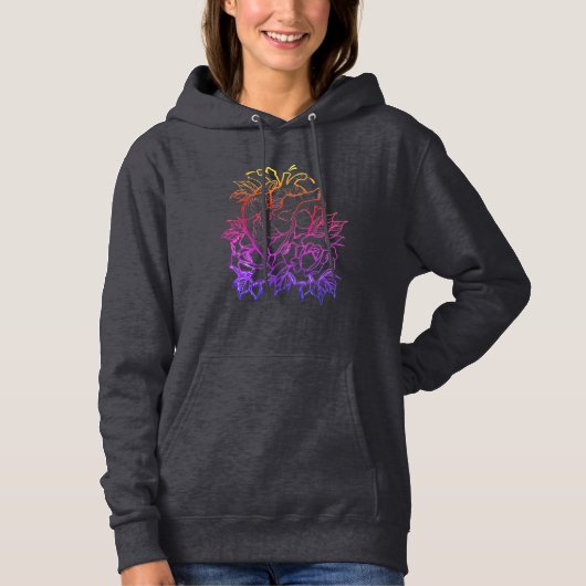 Valentijn Anatomical Heart Hoodie zwart (Voorkant)