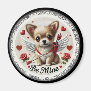 Valentijn Angel Chihuahua Ronde magneet – Wees de