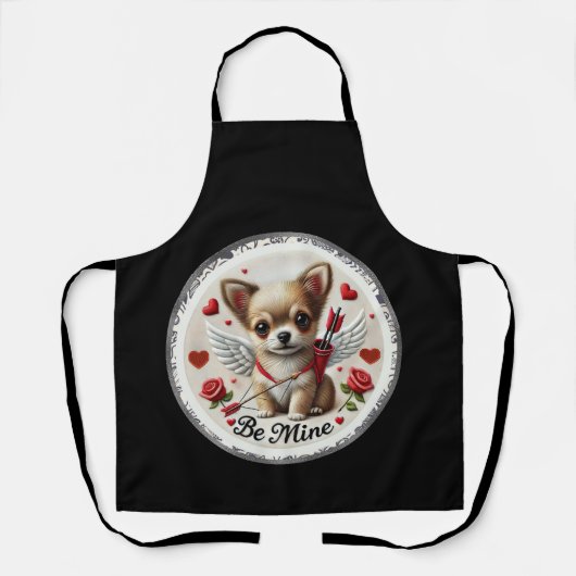 Valentijn Angel Chihuahua Schort – Be Mine Keuken (Voorkant)