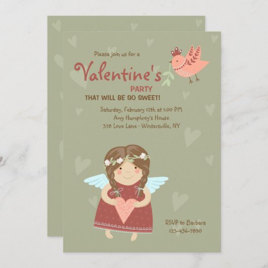 Valentijn Angel Uitnodiging (Voorkant / Achterkant)