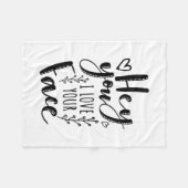 Valentijn Art Hé Ik hou van je gezicht Fleece Deken (Voorkant (Horizontaal))