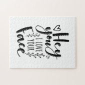 Valentijn Art Hé Ik hou van je gezicht Legpuzzel (Horizontaal)